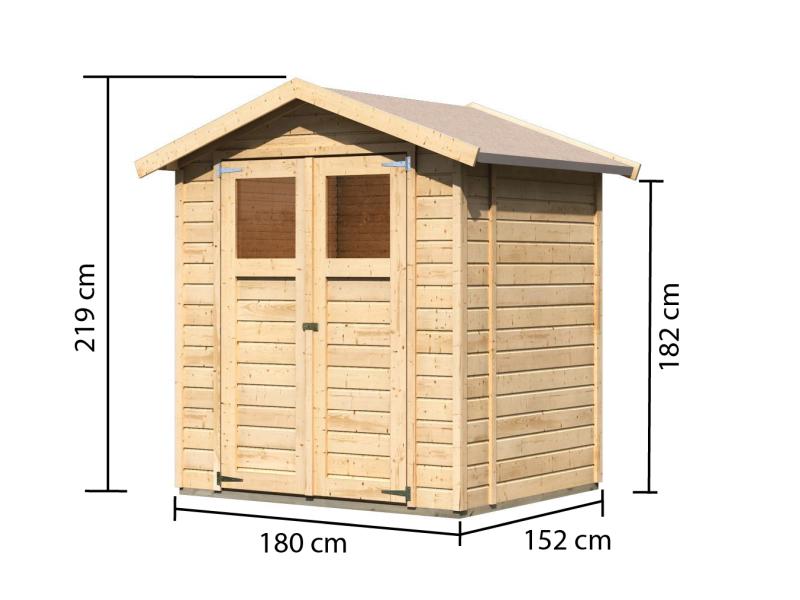Karibu Gerätehaus Dahme 2 natur 14 mm