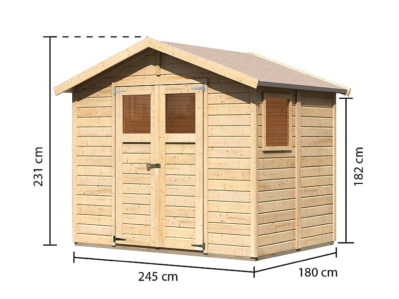 Karibu Gerätehaus Dalin 1 natur 14 mm