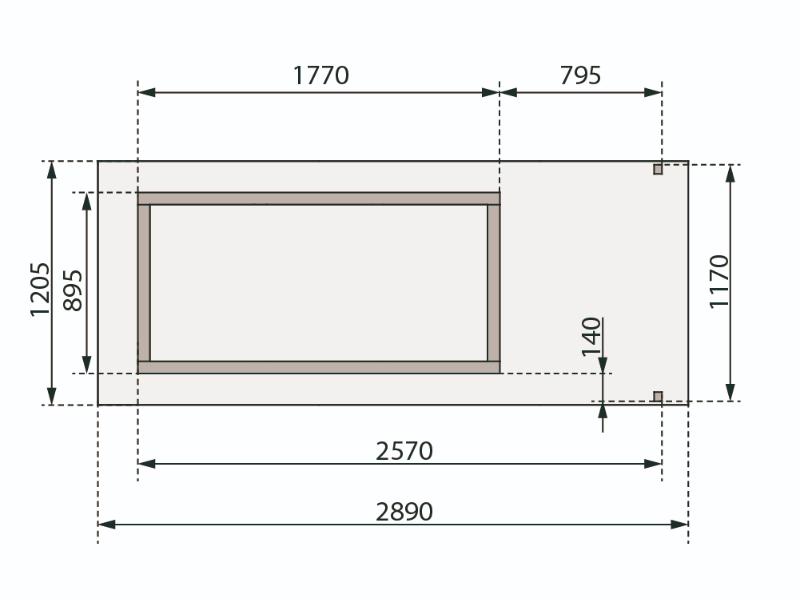 Karibu Gerätehaus Dana natur 14 mm