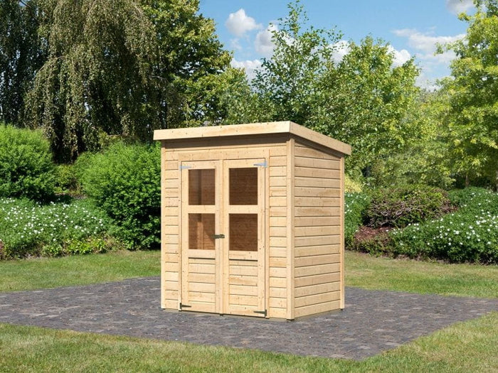 Karibu Gerätehaus Merseburg 2 natur 14 mm