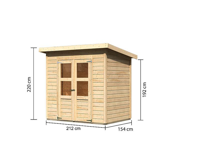 Karibu Gerätehaus Merseburg 3 natur 14 mm