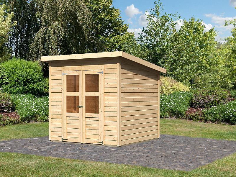 Karibu Gerätehaus Merseburg 4 natur 14 mm