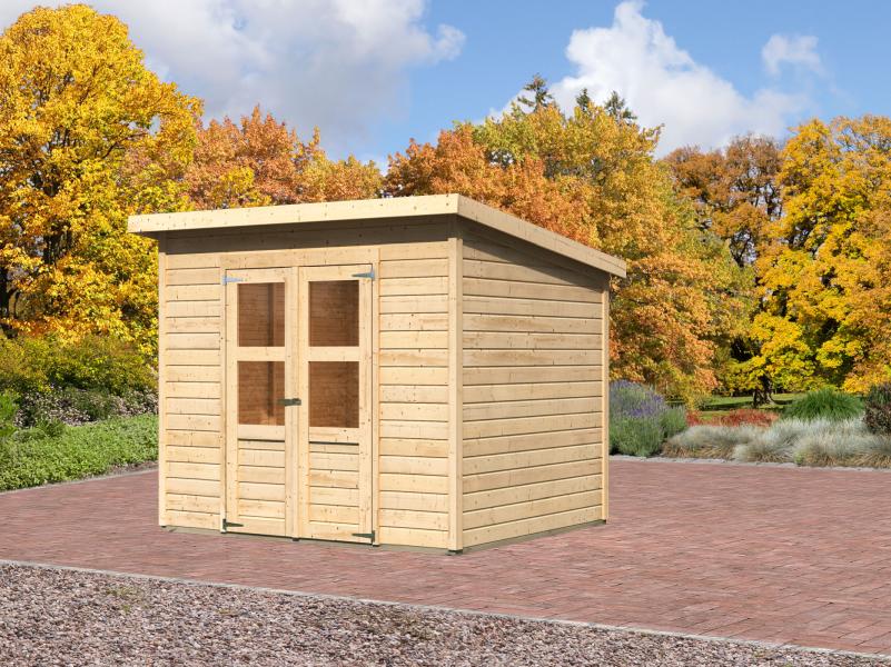 Karibu Gerätehaus Merseburg 5 natur 14 mm