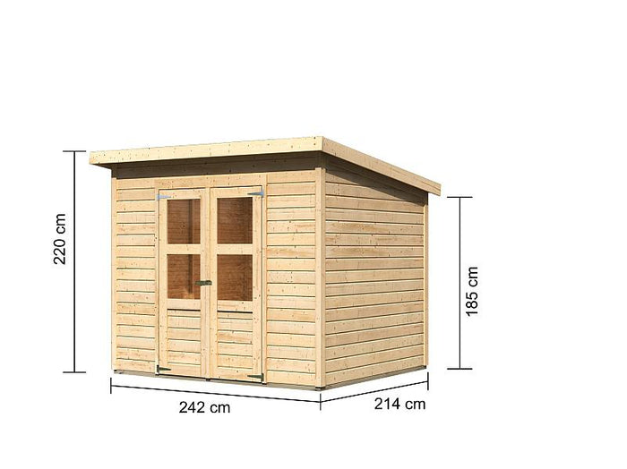 Karibu Gerätehaus Merseburg 5 natur 14 mm