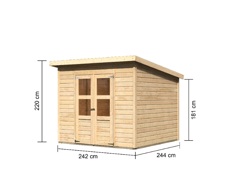 Karibu Gerätehaus Merseburg 6 natur 14 mm