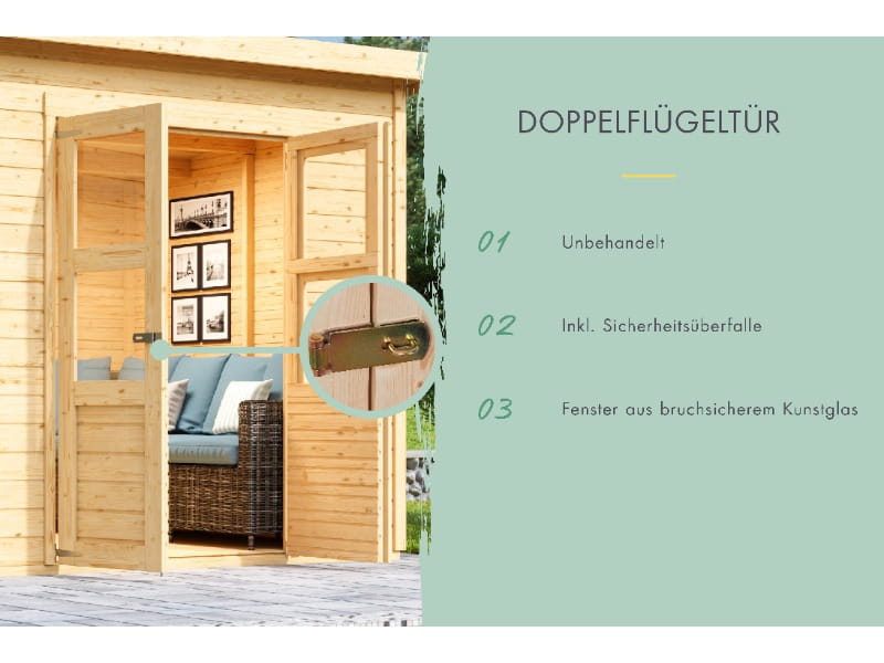 Karibu Gerätehaus Merseburg 6 natur 14 mm