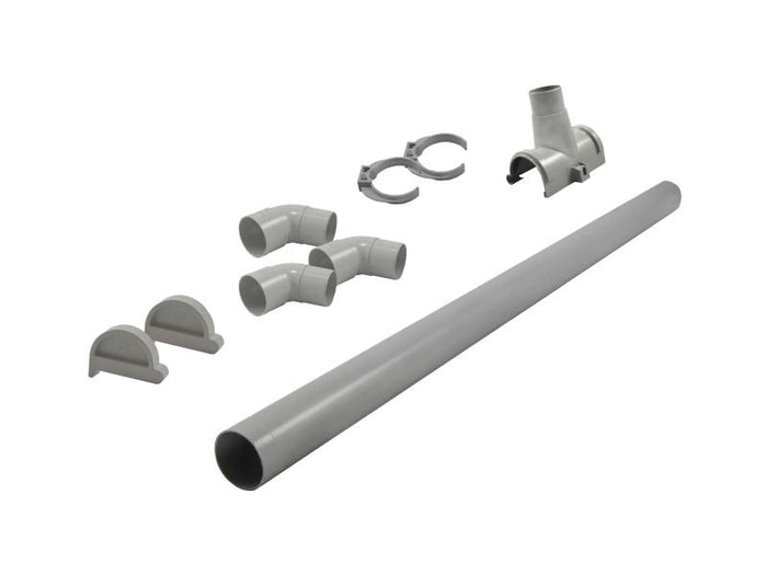 Karibu graue PVC-Dachrinne für Flachdach bis 265 cm Set J