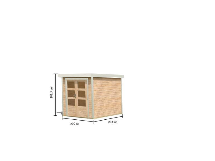 Karibu Hybrid Gartenhaus Jupiter 2 A naturbelassen/weiß