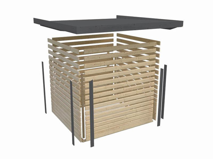 Karibu Hybrid Gartenhaus Jupiter 2 B terragrau/anthrazit