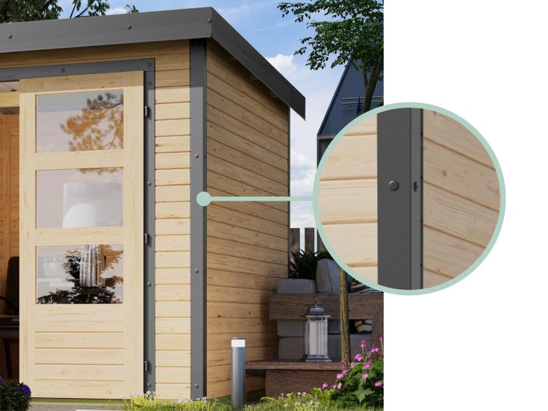 Karibu Hybrid Gartenhaus Jupiter 2 B terragrau/anthrazit