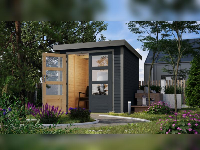 Karibu Hybrid Gartenhaus Jupiter 2 C anthrazit/graualuminium