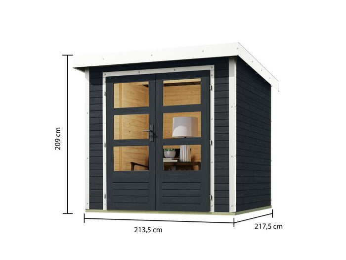 Karibu Hybrid Gartenhaus Jupiter 2 C anthrazit/weiß