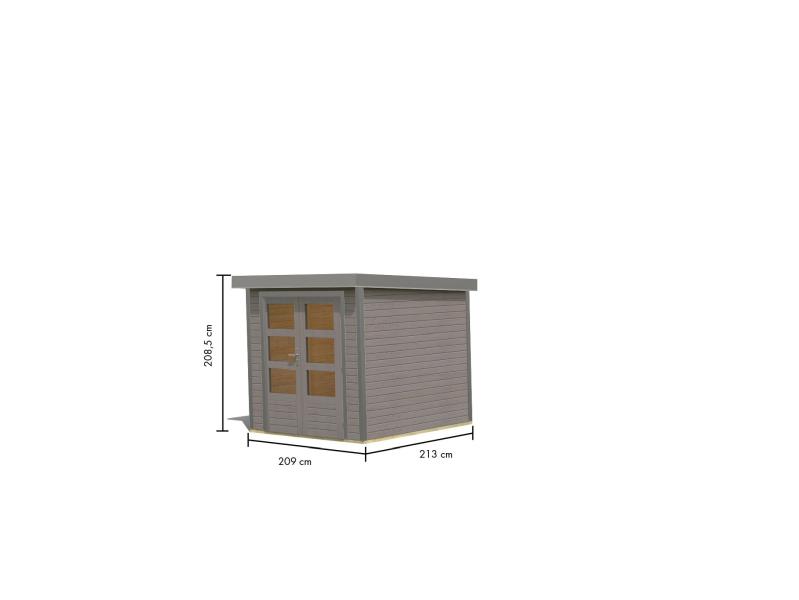 Karibu Hybrid Gartenhaus Jupiter 2 D wassergrau/graualuminium