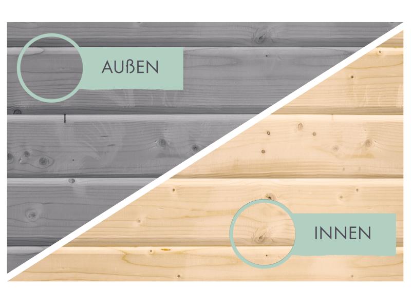 Karibu Hybrid Gartenhaus Jupiter 2 D wassergrau/graualuminium