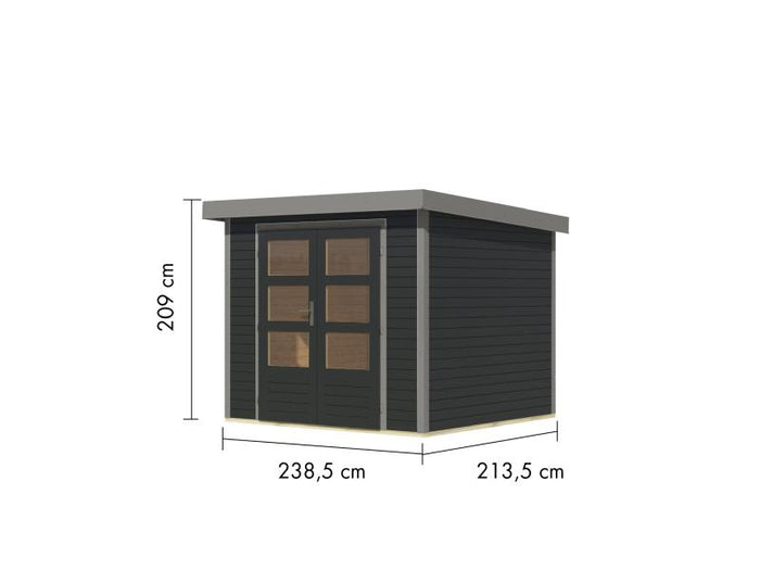 Karibu Hybrid Gartenhaus Jupiter 3 C anthrazit/graualuminium