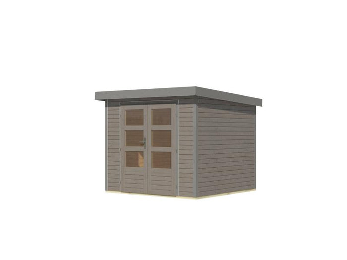 Karibu Hybrid Gartenhaus Jupiter 3 D wassergrau/graualuminium