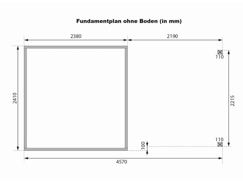 Karibu Hybrid Gartenhaus Jupiter 3,5 D wassergrau/graualuminium, inkl. 2,35 m Anbaudach