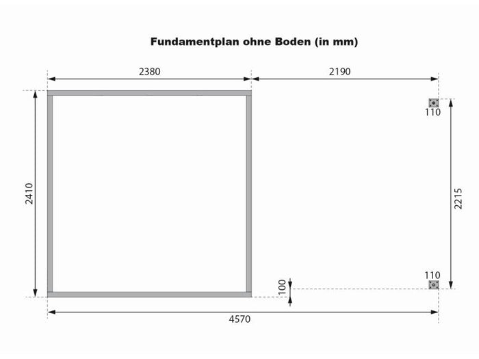 Karibu Hybrid Gartenhaus Jupiter 3,5 D wassergrau/graualuminium, inkl. 2,35 m Anbaudach