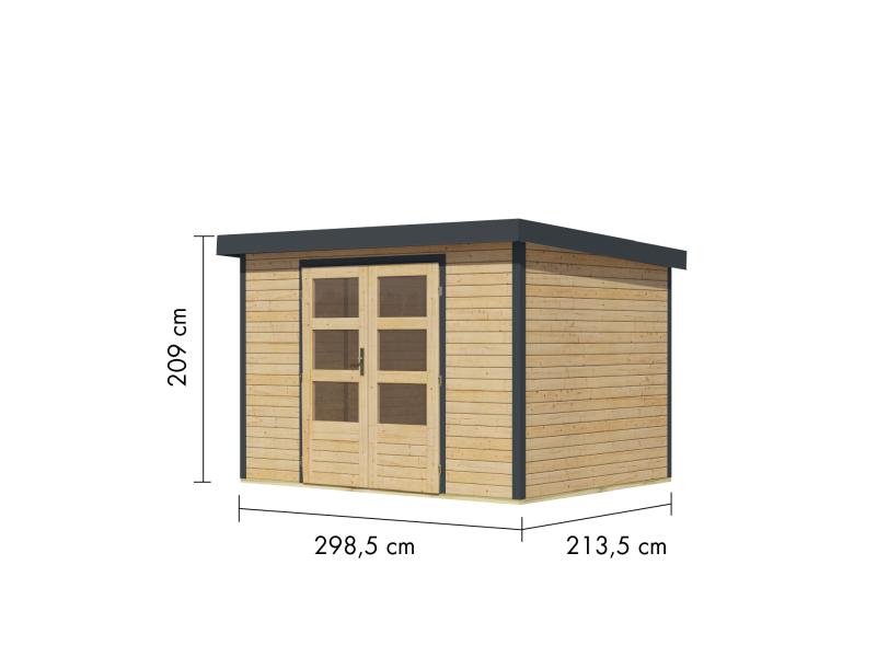 Karibu Hybrid Gartenhaus Jupiter 4 A naturbelassen/anthrazit