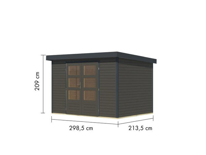 Karibu Hybrid Gartenhaus Jupiter 4 B terragrau/anthrazit