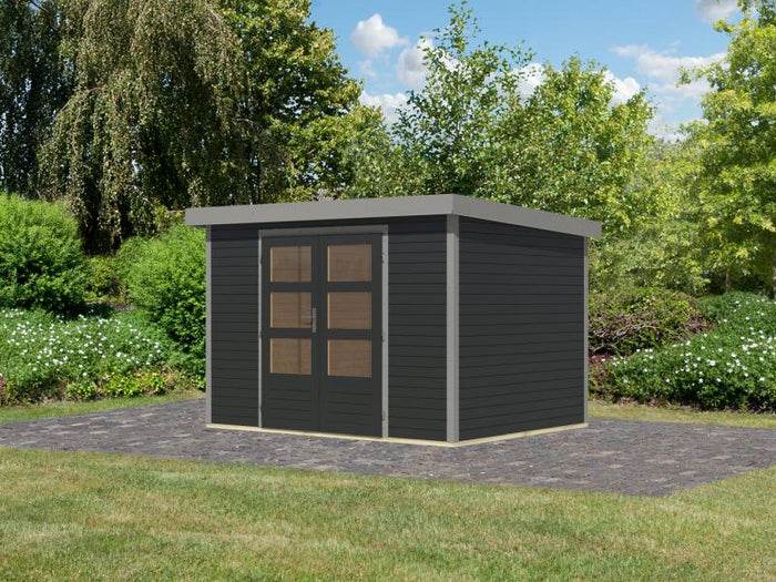 Karibu Hybrid Gartenhaus Jupiter 4 C anthrazit/graualuminium