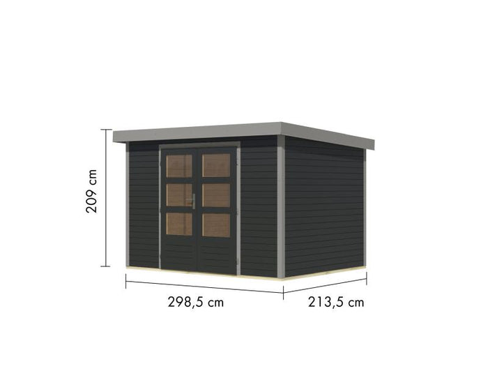 Karibu Hybrid Gartenhaus Jupiter 4 C anthrazit/graualuminium