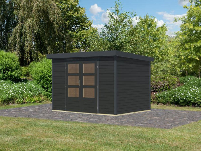 Karibu Hybrid Gartenhaus Jupiter 4 C anthrazit/anthrazit