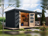 Karibu Hybrid Gartenhaus Jupiter 4 C anthrazit/anthrazit, inkl. 2,35 m Anbaudach