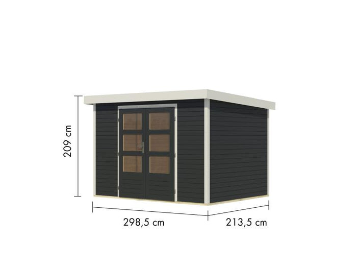 Karibu Hybrid Gartenhaus Jupiter 4 C anthrazit/weiß