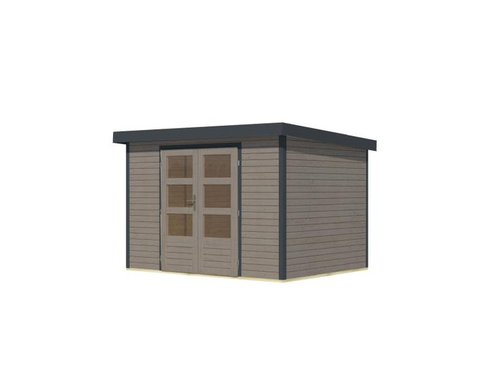 Karibu Hybrid Gartenhaus Jupiter 4 D wassergrau/anthrazit