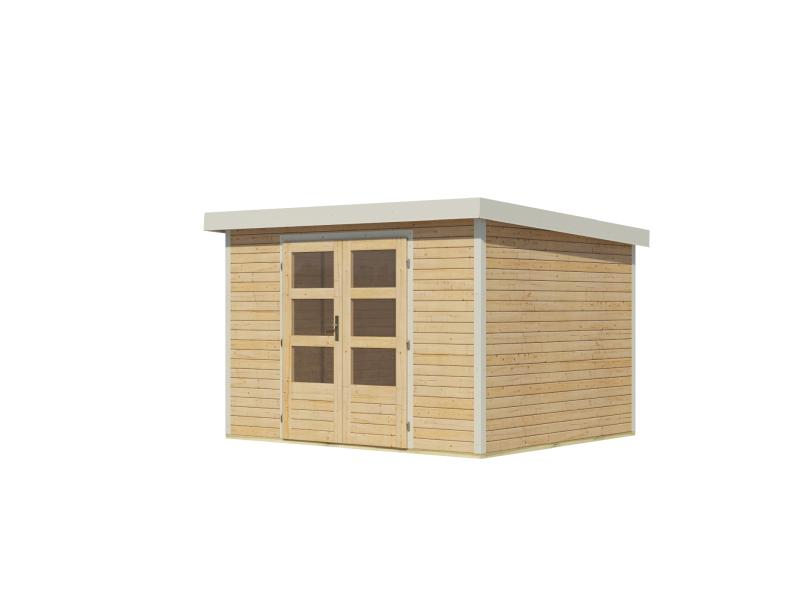 Karibu Hybrid Gartenhaus Jupiter 5 A naturbelassen/weiß