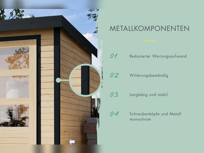Karibu Hybrid Gartenhaus Merkur 1 B terragrau/anthrazit
