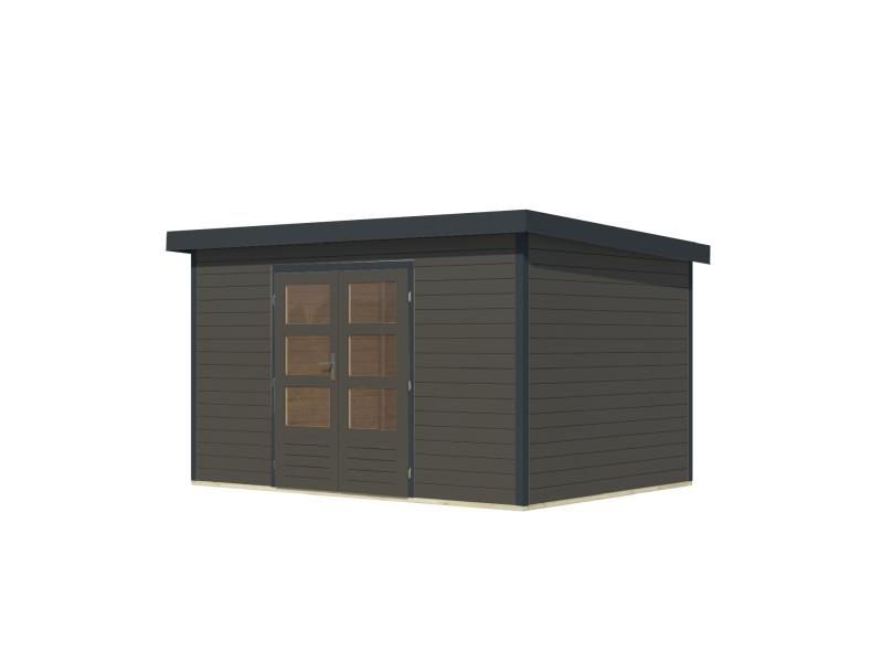 Karibu Hybrid Gartenhaus Pluto 7 B, terragrau/anthrazit, 28 mm