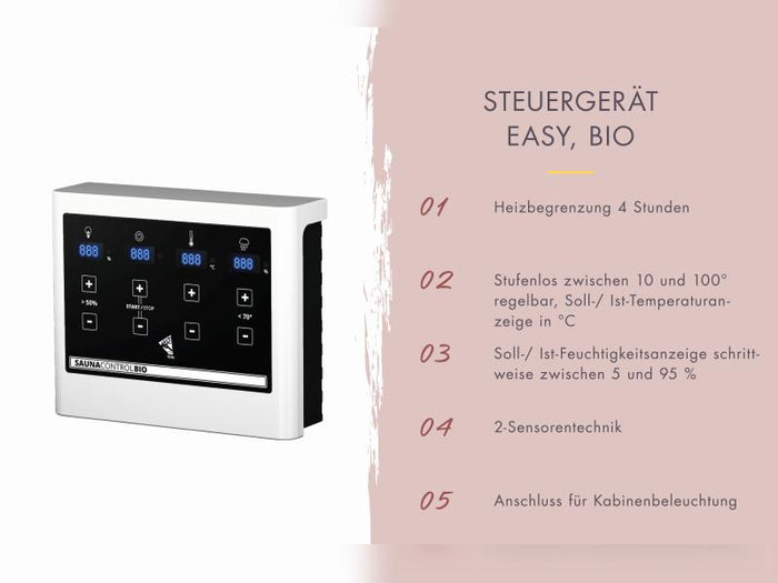 Karibu Hybrid Saunahaus Ares 1, naturbelassen/anthrazit -inkl. 9 kW Bioofen ext. Steuerung-