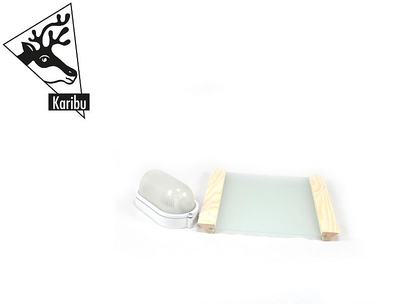 Karibu Leuchten Set mit Saunaleuchte Premium und Anschlusskabel (Starkstrom)