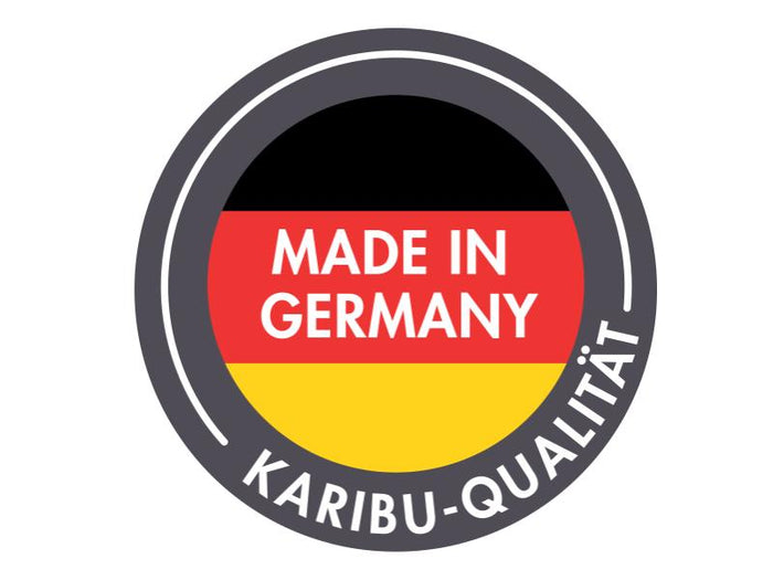 Karibu Multifunktionshaus Pultdach mit Schrank und Anbaudach 19 mm