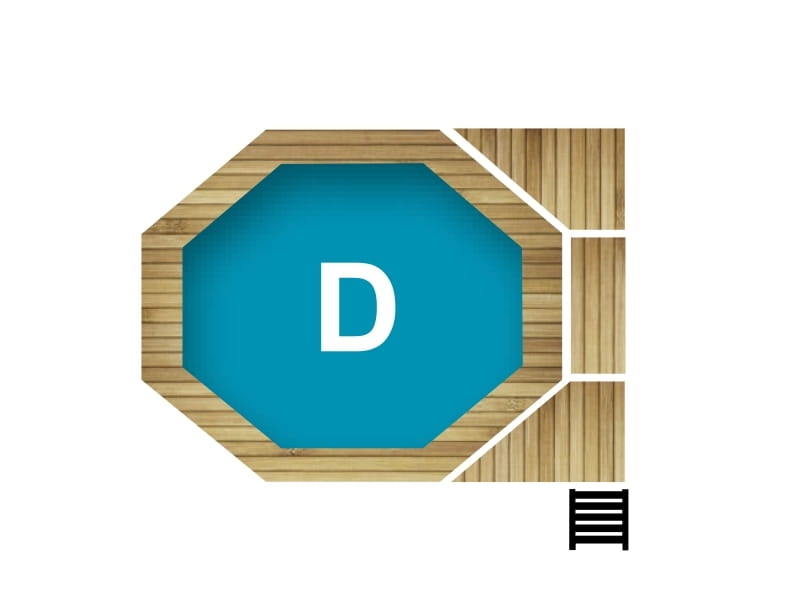 Karibu Pool Modell 1 Variante D, mit Terrasse im Set inkl. Filteranlage und Skimmer