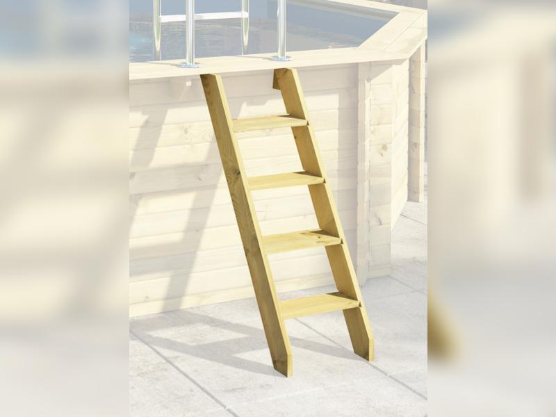 Karibu Pool Modell 1 Variante D, mit Terrasse im Set inkl. Filteranlage und Skimmer