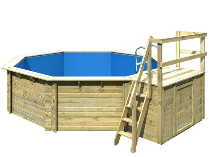 Karibu Pool Modell 2 Variante B, mit Terrasse inkl. Filterpaket und Skimmer
