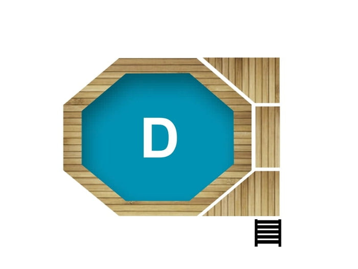 Karibu Pool Modell 2 Variante D, mit Terrasse im Set inkl. Filteranlage und Skimmer