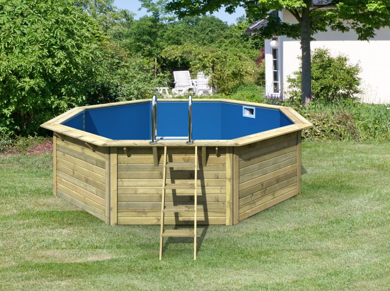 Karibu Pool Modell 2 X im Set mit Filteranlage und Skimmer, kdi - Folie Blau
