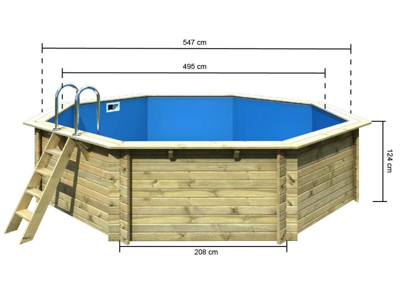 Karibu Pool Modell 3 Variante A im Set mit Filterpaket groß und Skimmer