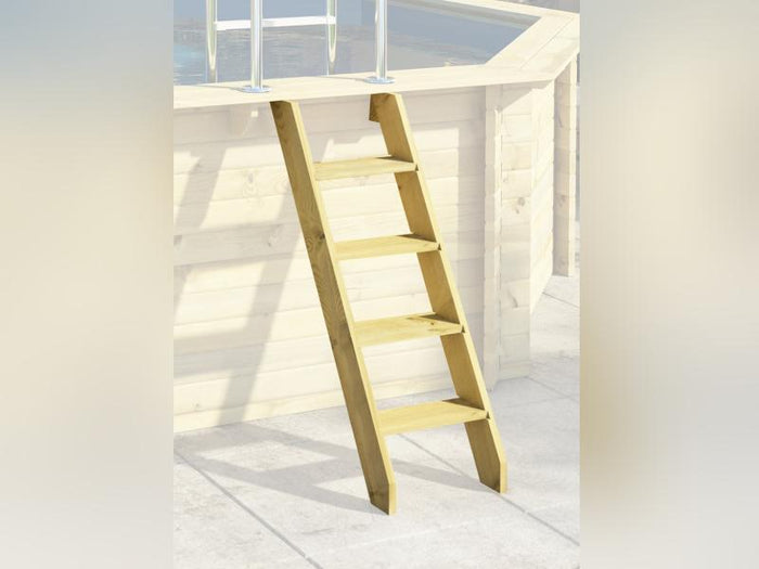 Karibu Pool Modell 4 Variante C, mit Terrasse im Set inkl. Filteranlage groß und Skimmer