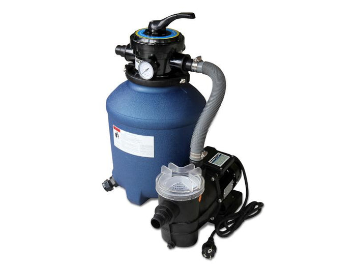 Karibu Pool Modell 4 Variante C, mit Terrasse im Set inkl. Filteranlage groß und Skimmer