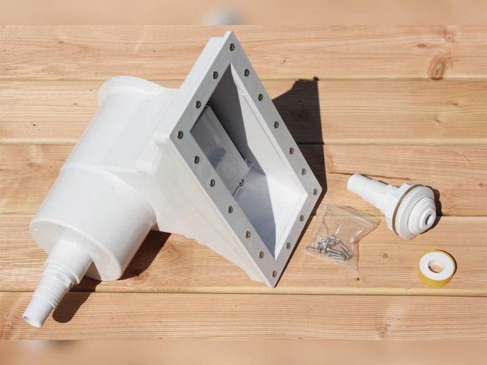 Karibu Pool Modell 4 X im Set mit Terrasse, Filteranlage groß und Skimmer, kdi - Folie Blau