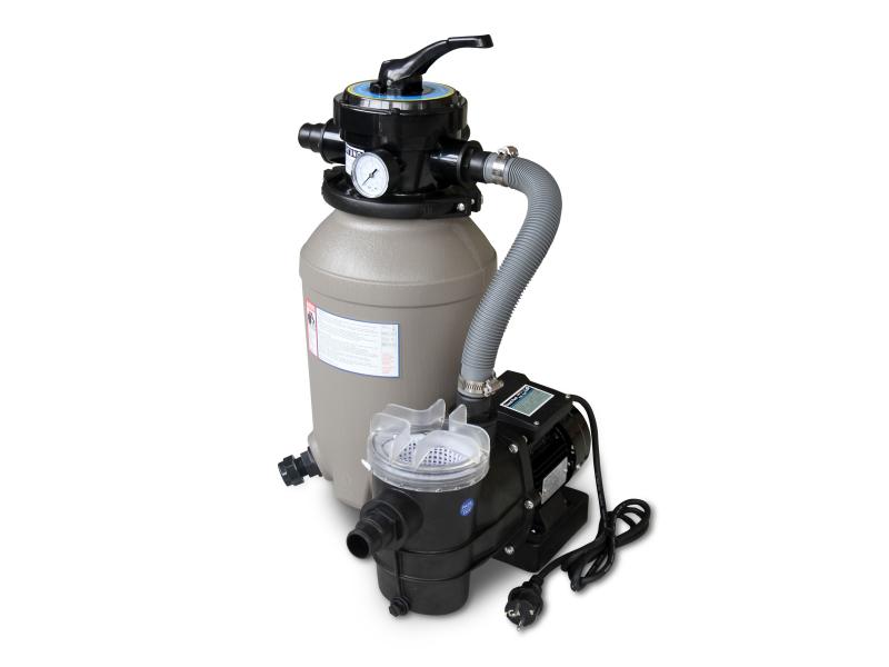 Karibu Rechteck Pool Größe 2 im Set inkl. Filterpaket, Terrasse 3,5 m und Seitenterrasse