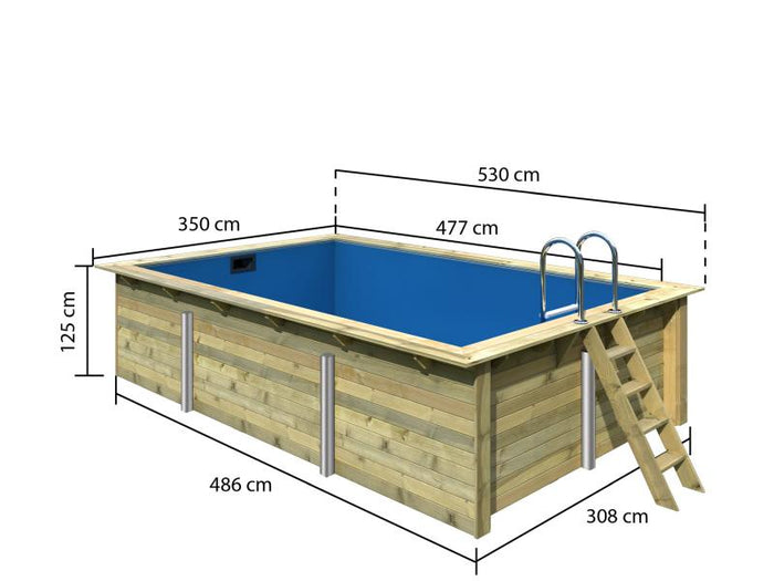 Karibu Rechteck Pool Größe 3