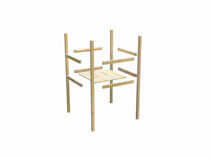 Karibu Ritterburg Löwenherz + Doppelschaukel + Anbauplattform + Kletterwand