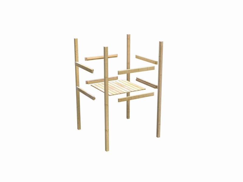 Karibu Ritterburg Löwenherz + Doppelschaukelanbau Klettergerüst + Anbauplattform