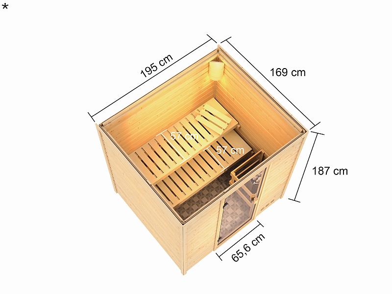 Karibu Sauna Adelina 38 mm